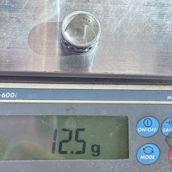 VTG Solid Sterling Silver 925 Interlocking Design Cigar Band Ring Size 10.5 - Picture 9 of 9